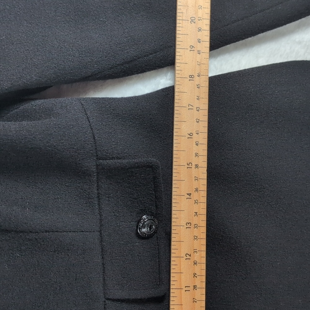Brooks Brothers Black Trench Coat 💯 Wool - Like New‎ - Picture 8 of 9
